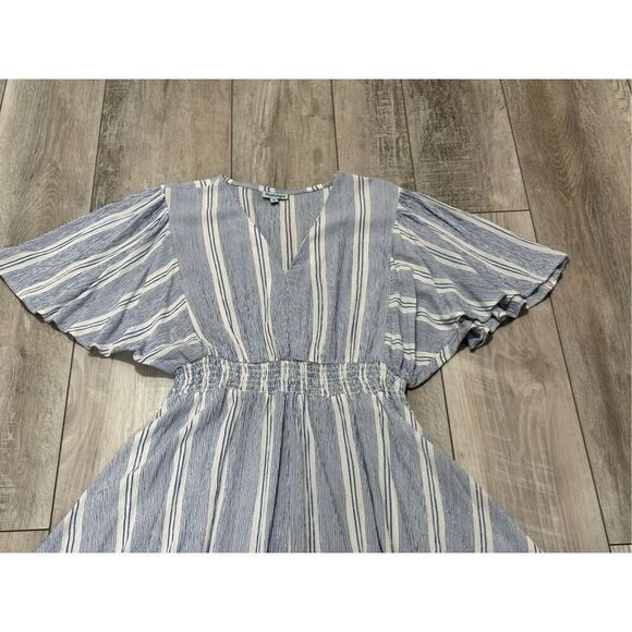 Nostalgia, blue and white striped summer dress size M - Picture 2 of 11